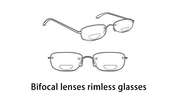 Bifocal lenses rimless glasses