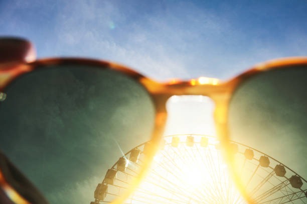UV protection glasses under the sunlight