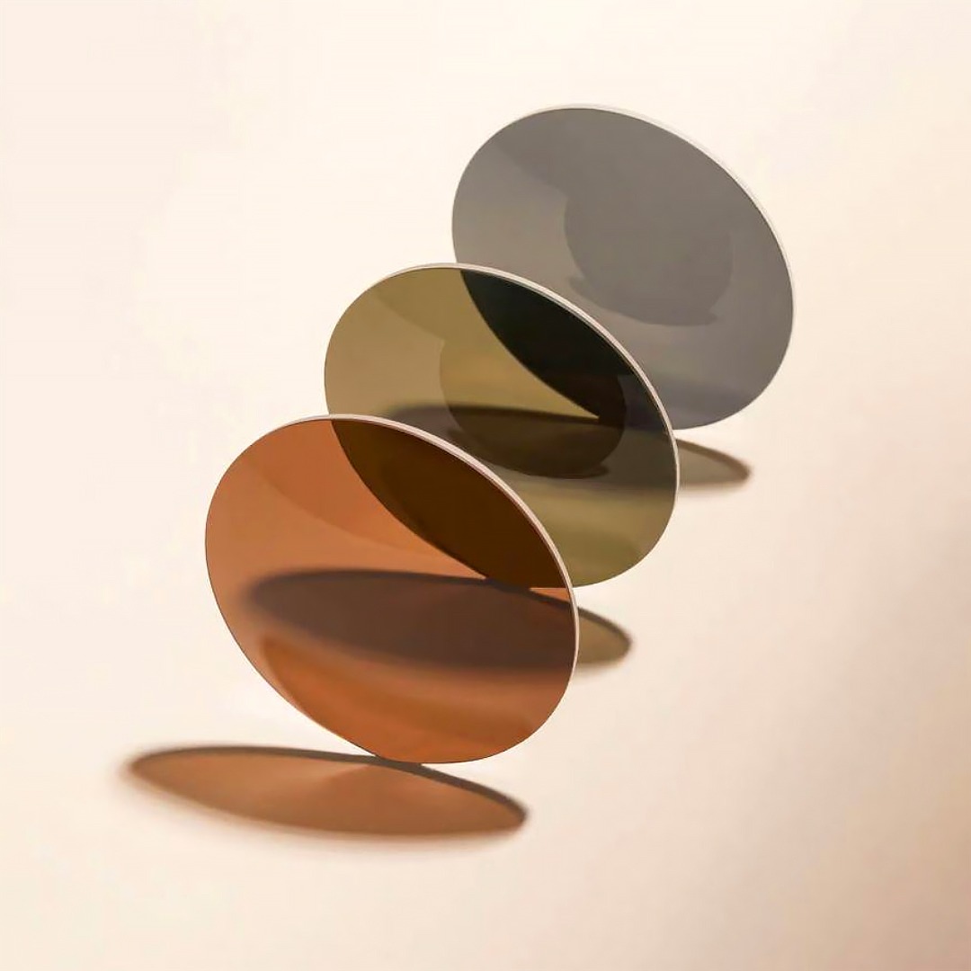 3 colors of tinted sunglasses lenses