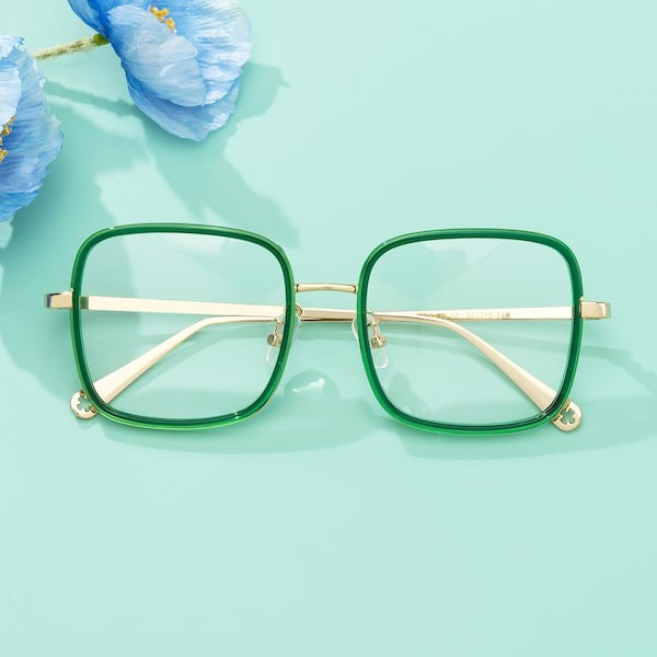 Jace Olive green glasses square shape