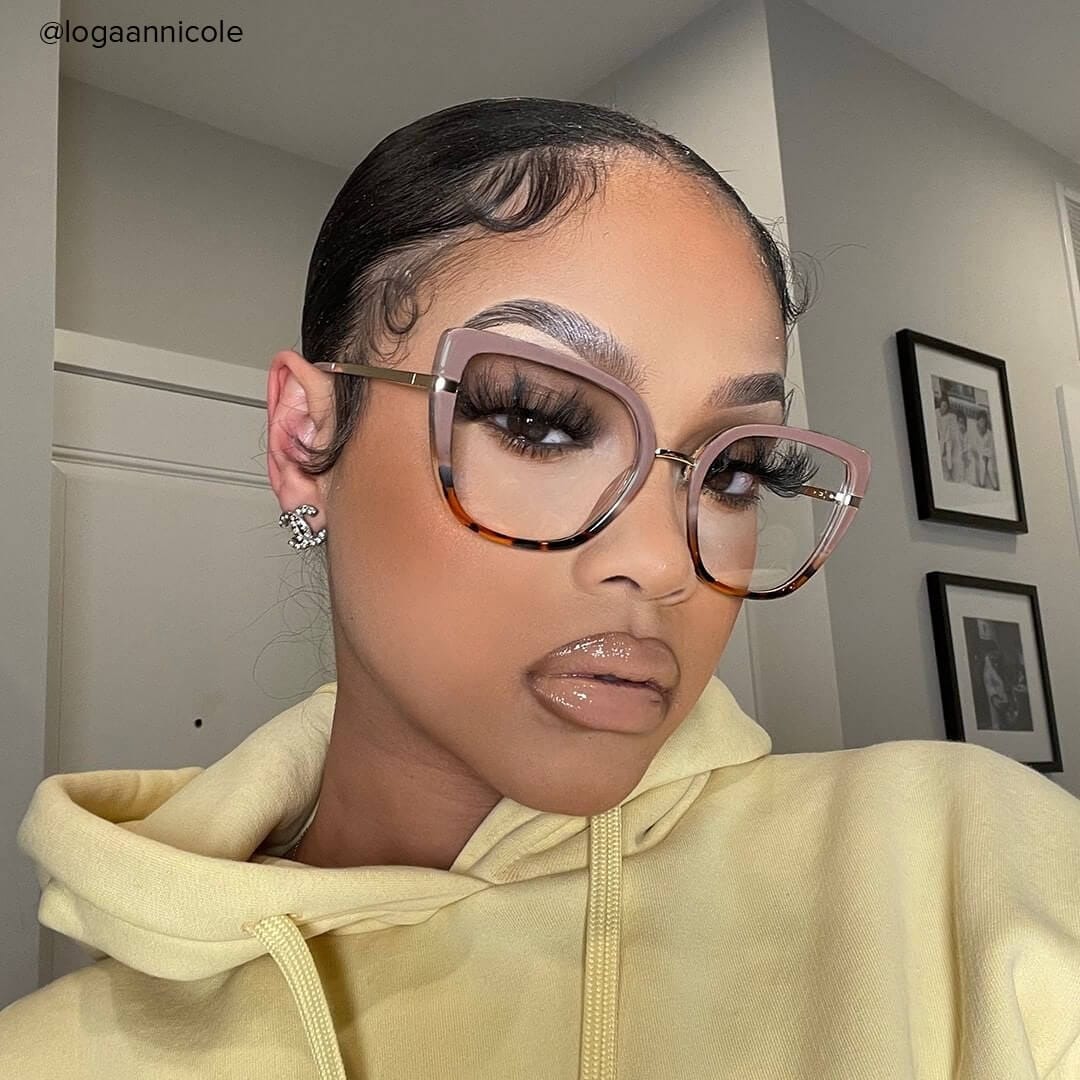 tortoise shell pink glasses