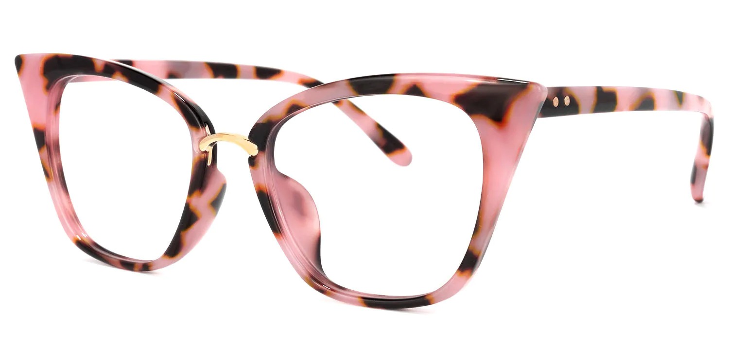 Pink tortoise shell glasses-1