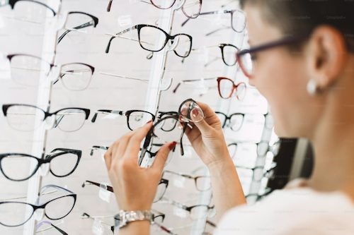 One woman Choosing the Right Eyewear