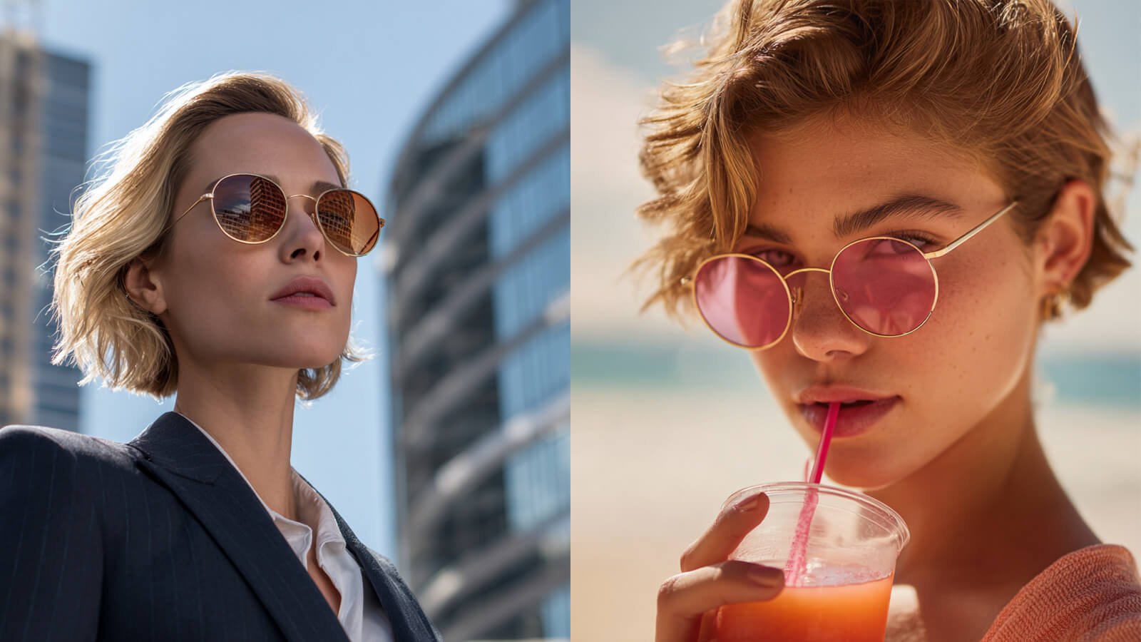 Personality tinted sunglasses