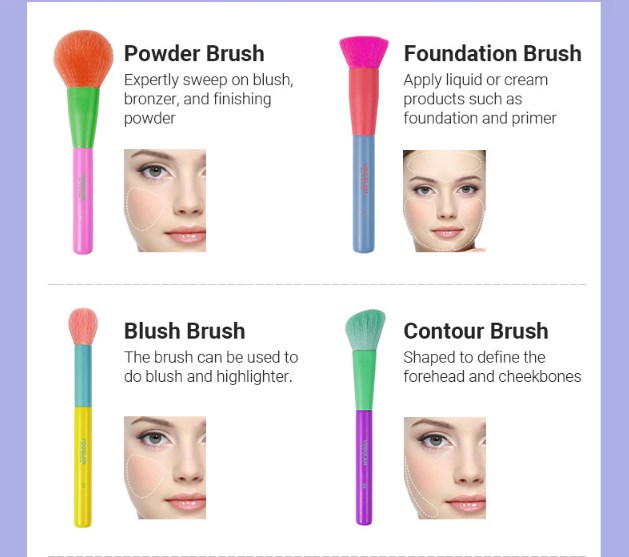 Face makeup brushes