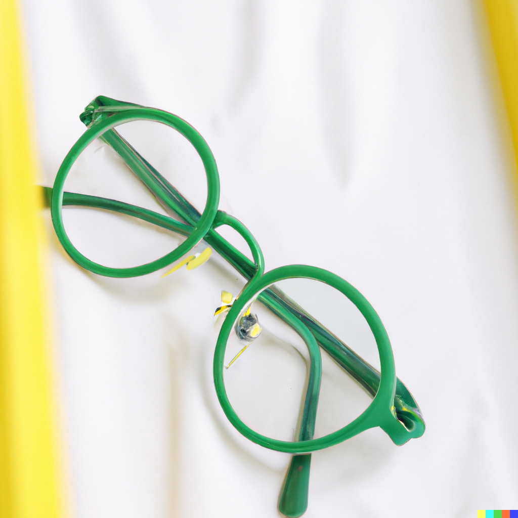 green rimmed glasses frames