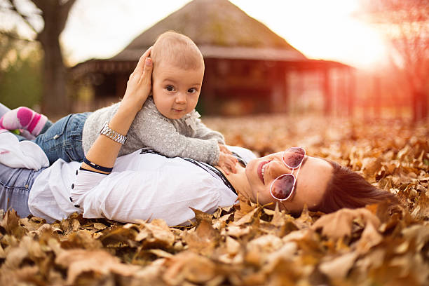 A Mom with her kids